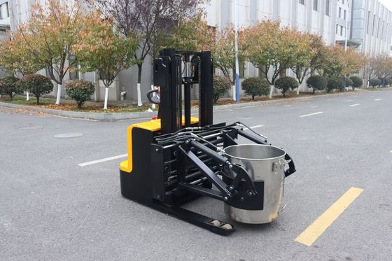 Height 2000 mm Capacity 300 KG Electric Stacker  With  Gripping  Barrel  Clamping  Mechanical Steering Walking Type