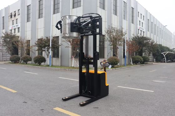 Height 2000 mm Capacity 300 KG Electric Stacker Forklift Truck  With  Gripping  Barrel  Clamping  Battery Capacity 24V240AH
