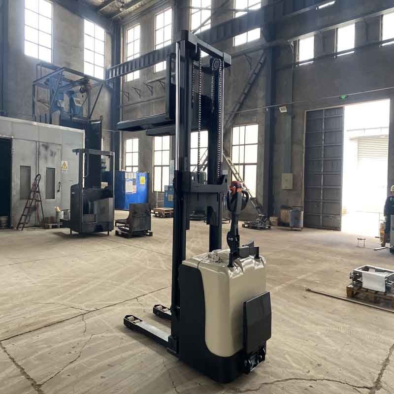LED Headlight Electric Pallet Stacker Walkie Electric Stacker Double Fork