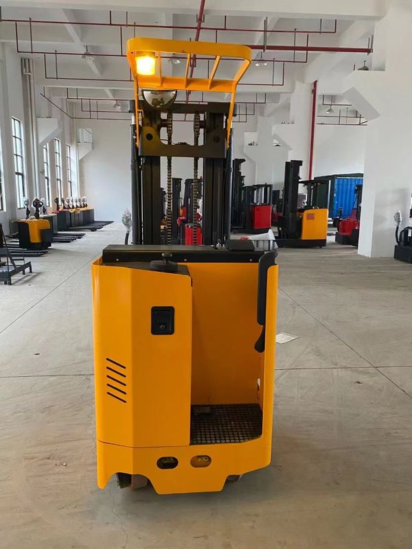 Electric Pallet Stacker Warehousing Equipment Stacking Goods Between Shelves Side Standing