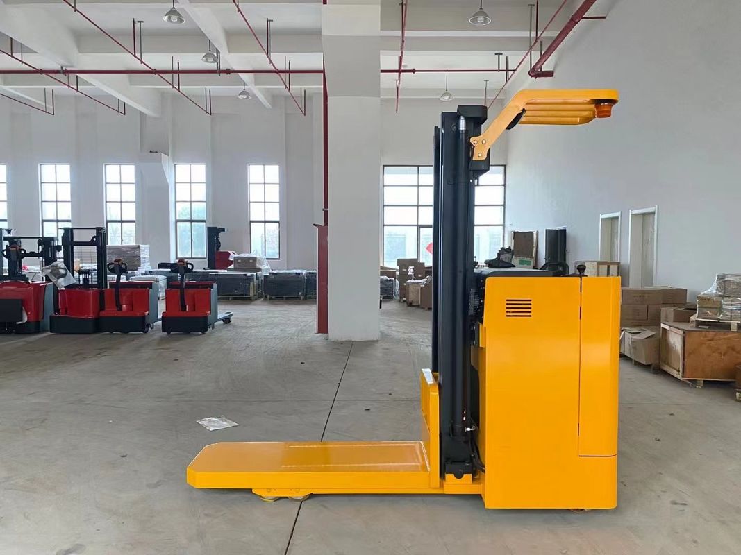Electric Pallet Stacker Warehousing Equipment Stacking Goods Between Shelves Side Standing