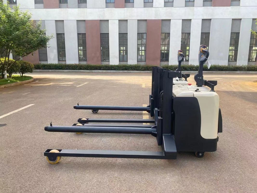 1000 KGS Electric Pallet Stacker Truck With Inner Holes Of String Pole Carts Forklifts For Circular Goods