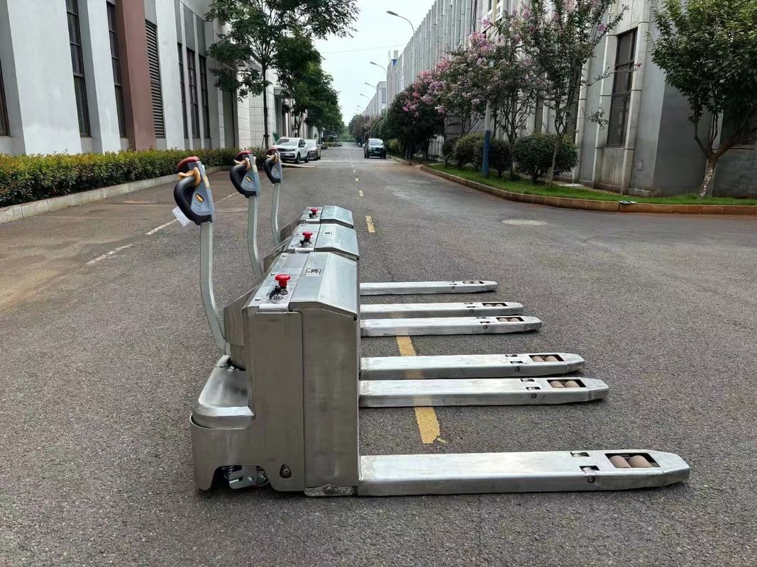 Electric Pallet Lifter Jack  Body Material SUS 304 Capacity 2 Tons Pedestrian Mechanical Steering