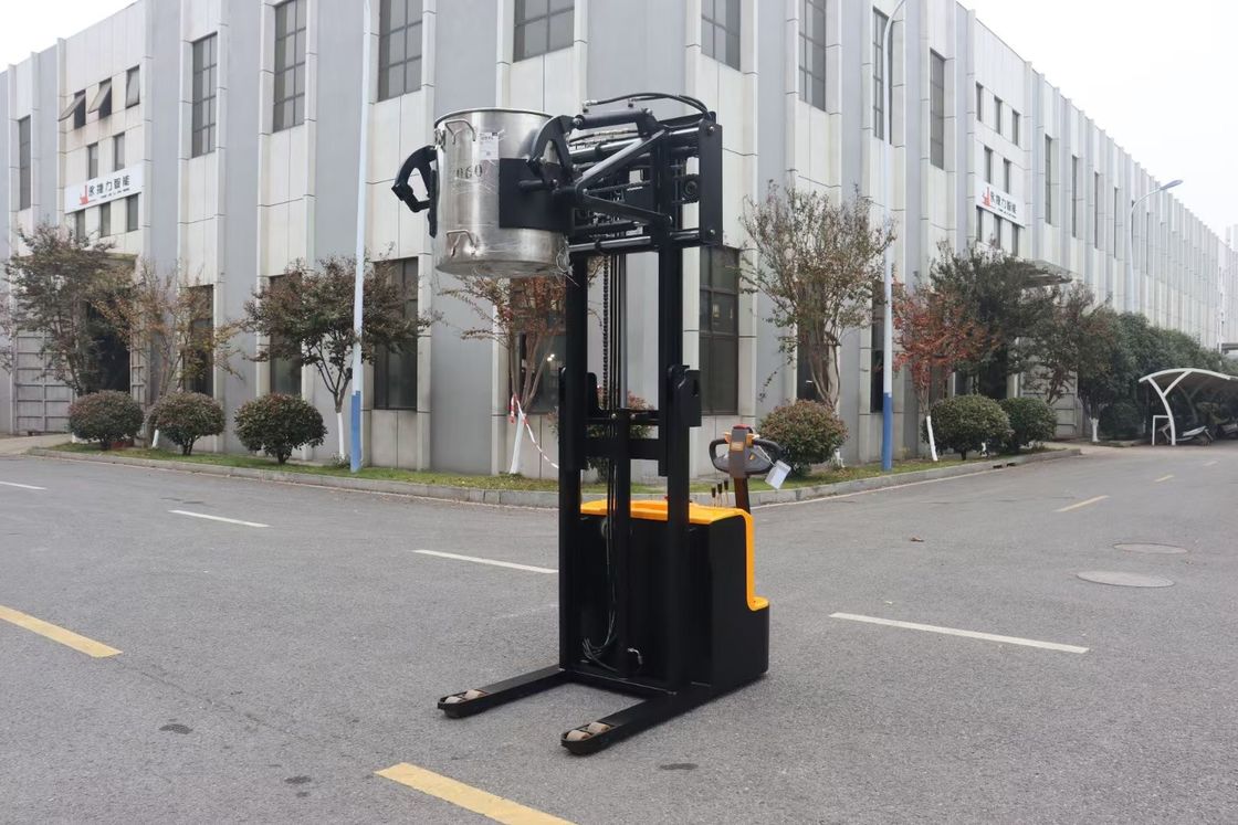 Height 2000 mm Capacity 300 KG Electric Stacker Forklift Truck  With  Gripping  Barrel  Clamping  Battery Capacity 24V240AH